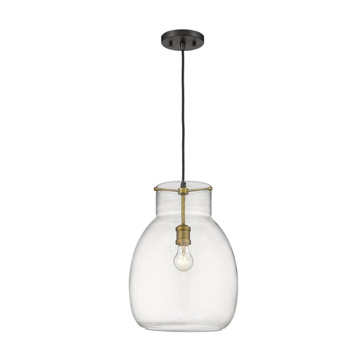 Bella Matte Black Olde Brass 1 Light Pendant - Pendants