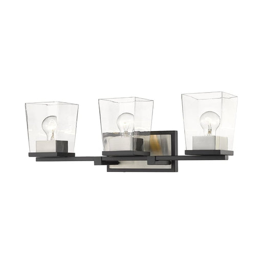 Bleeker Street Matte Black Brushed Nickel 3 Light Vanity - Bath & Vanity