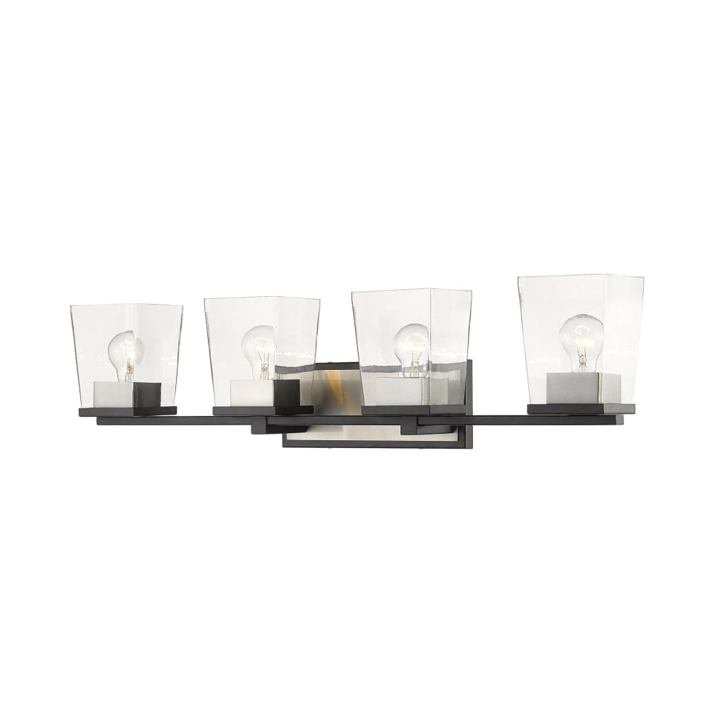 Bleeker Street Matte Black Brushed Nickel 4 Light Vanity - Bath & Vanity