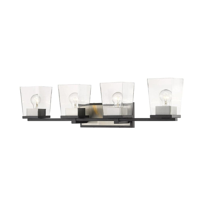 Bleeker Street Matte Black Brushed Nickel 4 Light Vanity - Bath & Vanity