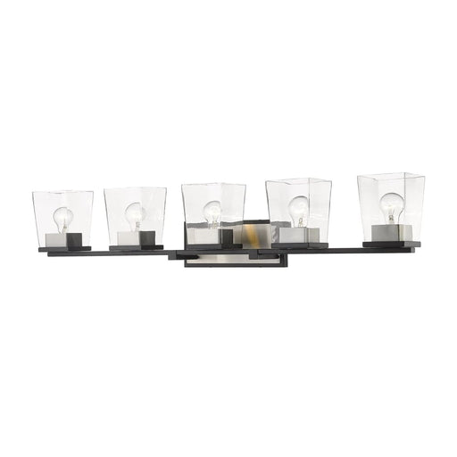 Bleeker Street Matte Black Brushed Nickel 5 Light Vanity - Bath & Vanity