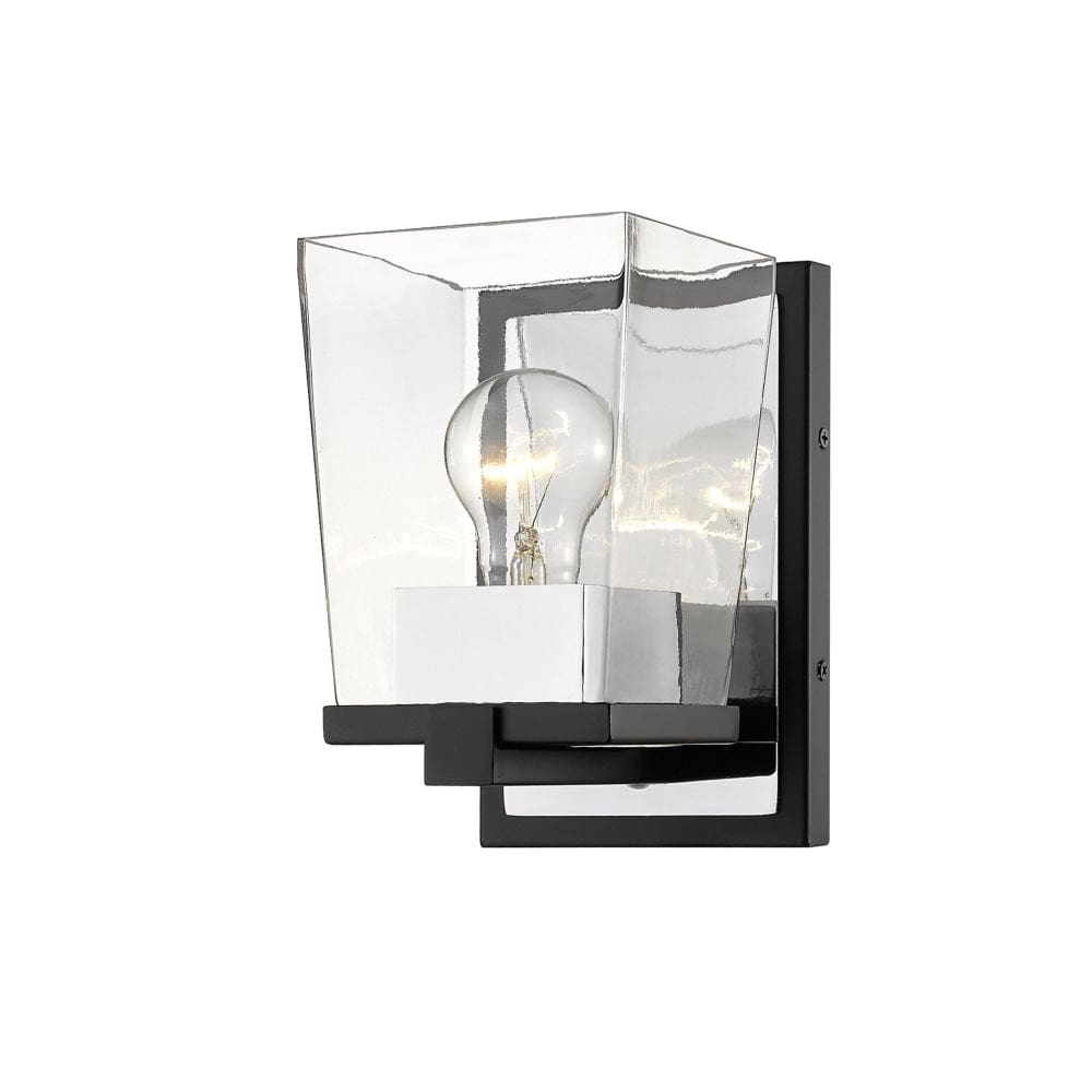 Bleeker Street Matte Black Chrome 1 Light Wall Sconce - Wall Sconces