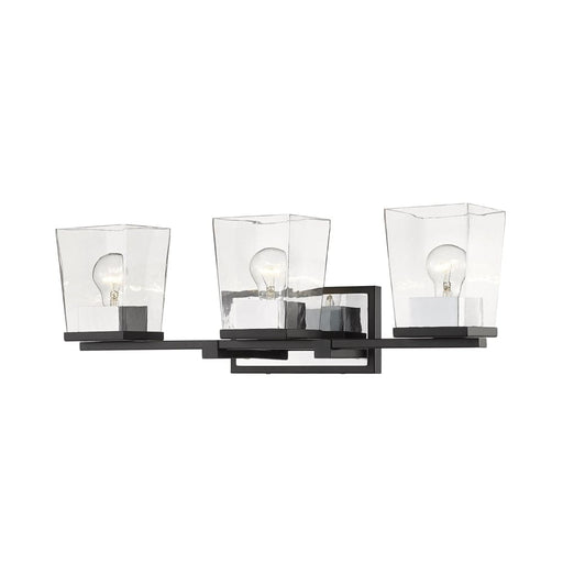 Bleeker Street Matte Black Chrome 3 Light Vanity - Bath & Vanity