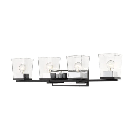 Bleeker Street Matte Black Chrome 4 Light Vanity - Bath & Vanity