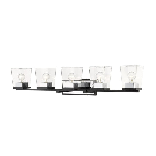 Bleeker Street Matte Black Chrome 5 Light Vanity - Bath & Vanity