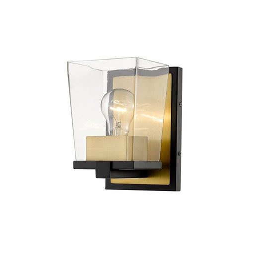 Bleeker Street Matte Black Olde Brass 1 Light Wall Sconce - Wall Sconces