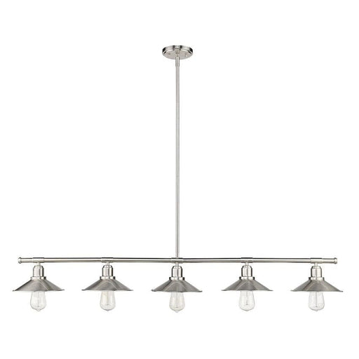 Casa Brushed Nickel 5 Light Island Billiard Pendant 613-5L-BN - Island/Billiard