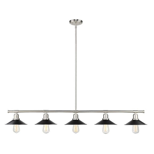 Casa Brushed Nickel 5 Light Island Billiard Pendant 613-5L-BN+MB - Island/Billiard