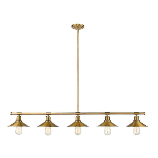 Casa Factory Brass 5 Light Island Billiard Pendant 613-5L-FB - Island/Billiard