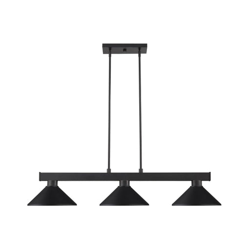 Cobalt Matte Black 3 Light Island Billiard Pendant - Island/Billiard