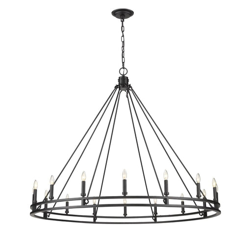 Dennison Matte Black 16 Light Chandelier - Chandeliers