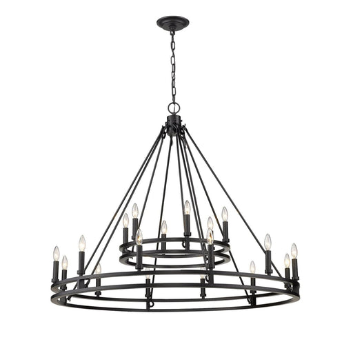 Dennison Matte Black 18 Light Chandelier - Chandeliers