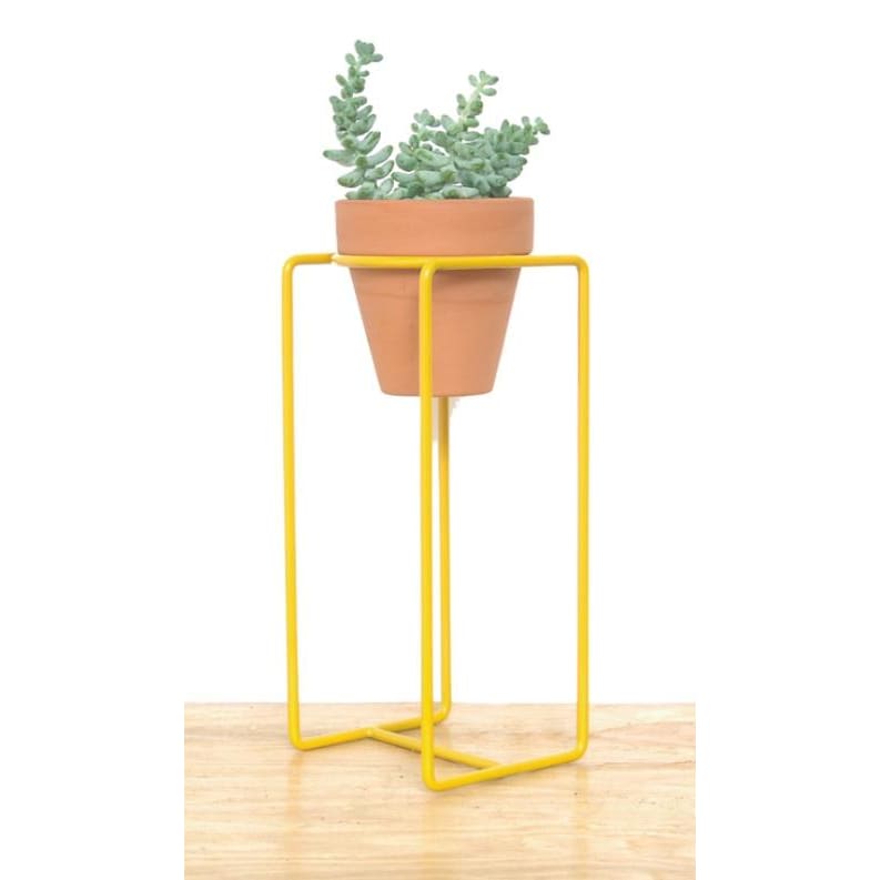 yellow plant pot with stand Table Planter Yellow Small