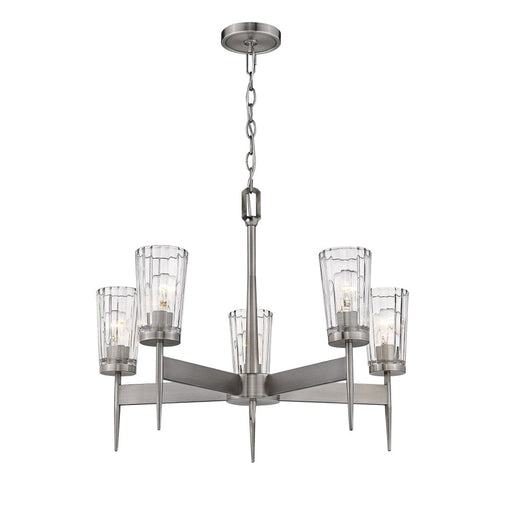 Flair Antique Nickel 5 Light Chandelier - Chandeliers