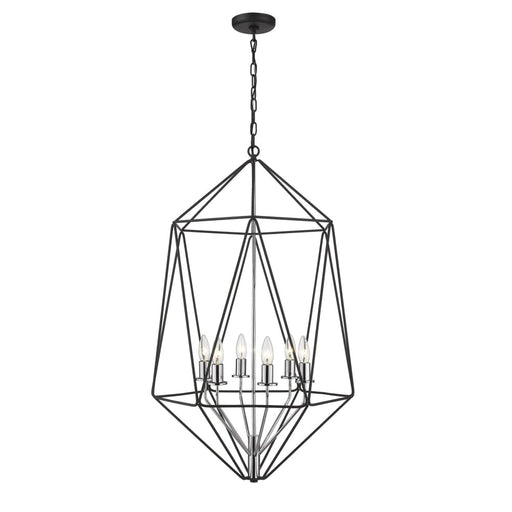 Geo Matte Black Chrome 6 Light Chandelier 918-35MB-CH - Chandeliers