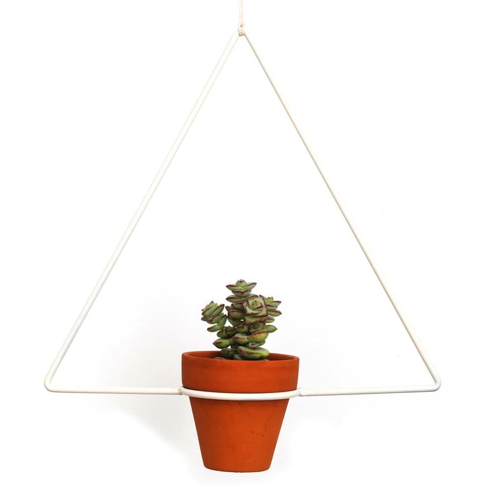 Hanging Triangle White Planter - Planters_Hanging