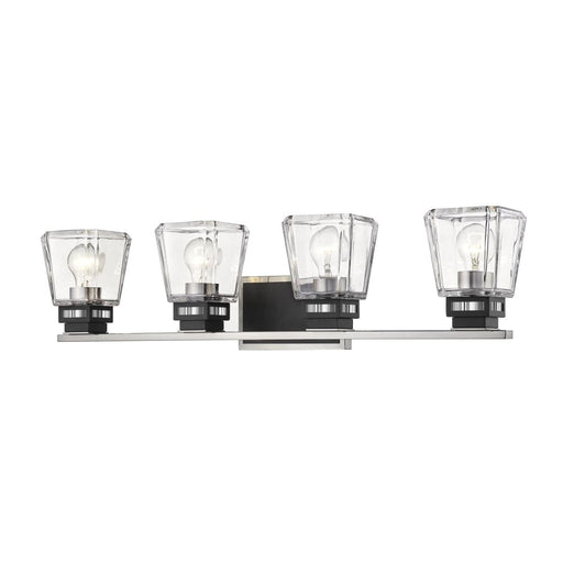 Jackson Brushed Nickel Matte Black 4 Light Vanity - Bath & Vanity