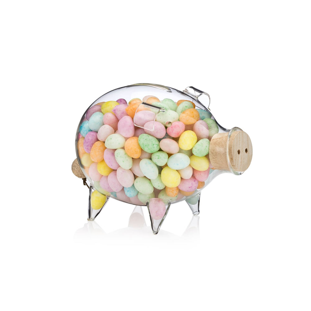 Clear Glass Piggy Bank Small