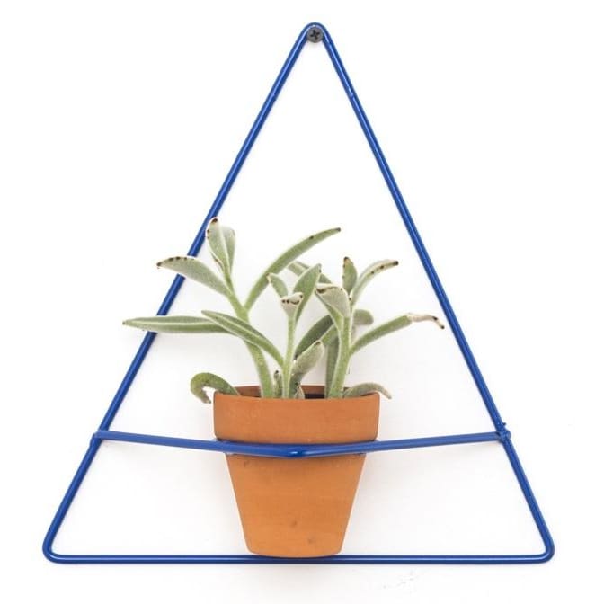 Wall Triangle Blue Planter - Planters_Wall