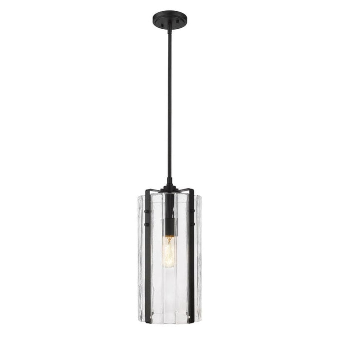 Z-Lite Alverton Matte Black 1 Light Pendant 3036P8-MB