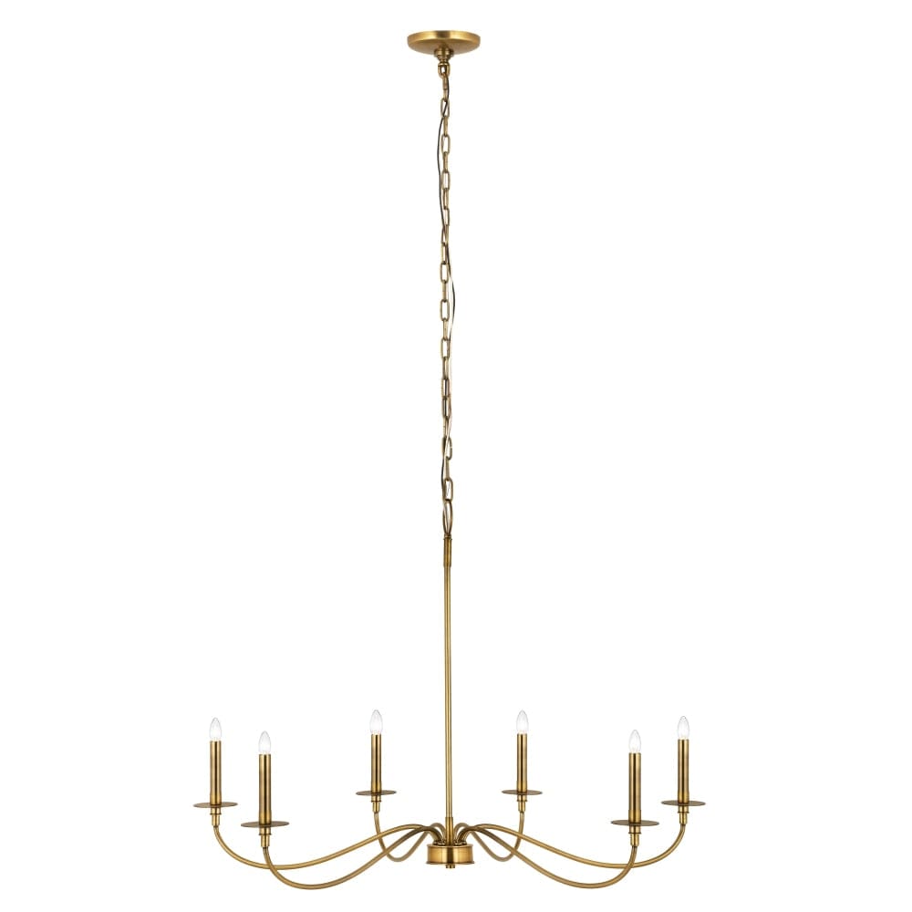 Z-Lite Arrington Rubbed Brass 6 Light Chandelier 2301-42RB