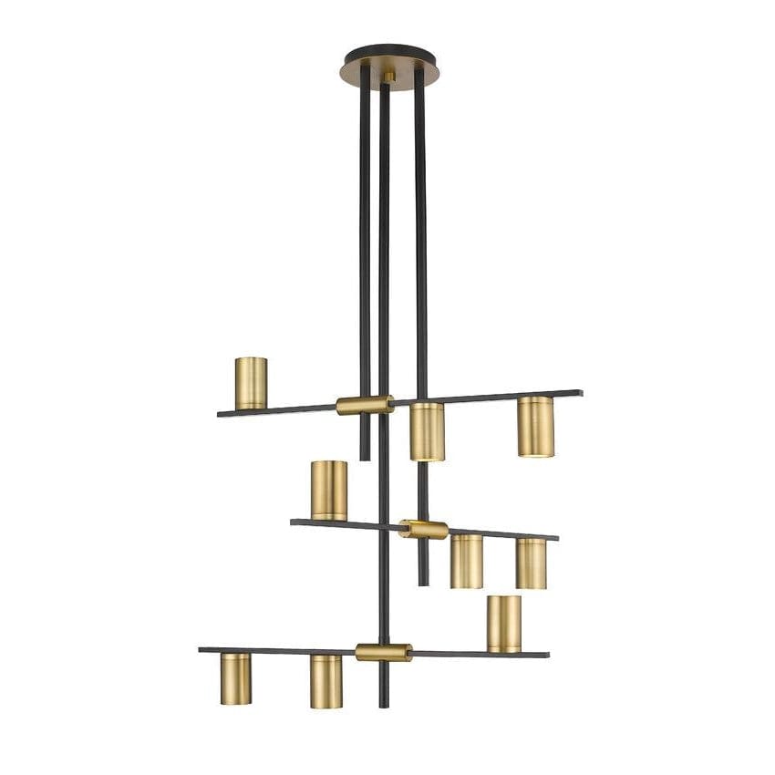 Z-Lite Calumet Matte Black Olde Brass Chandelier 814-9MB-OBR - Chandeliers