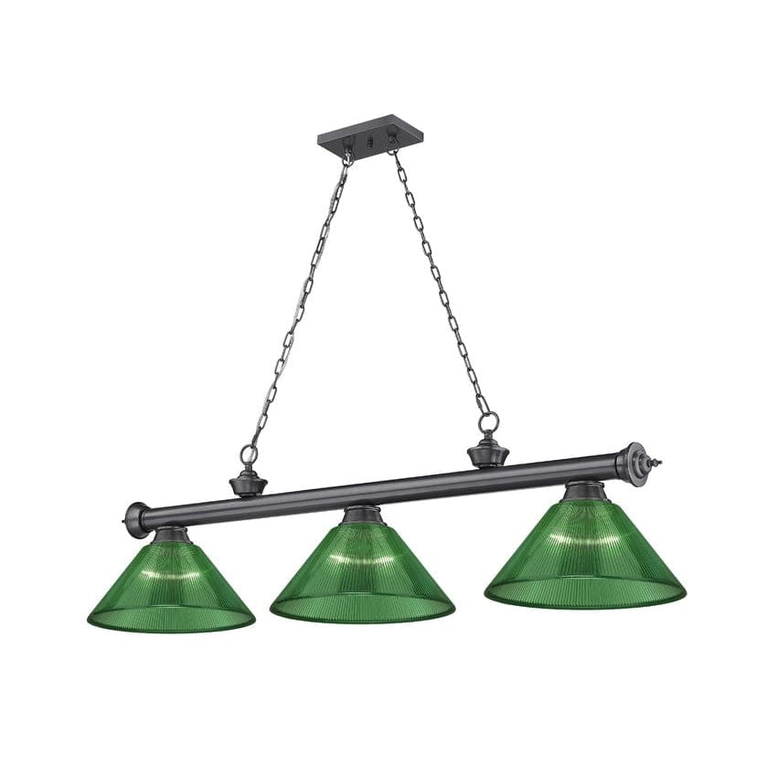 Z-Lite Cordon Bronze Plated 3 Light Billiard 2306-3BP-ARG