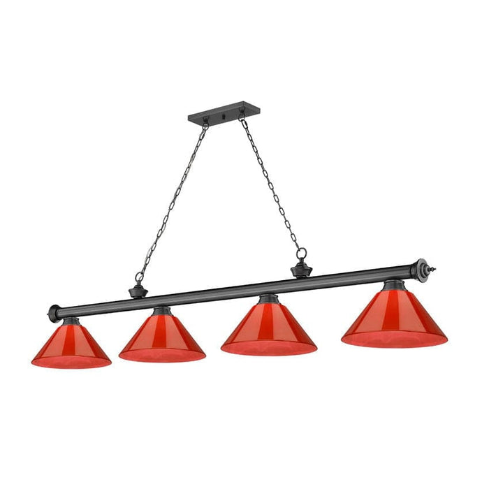 Z-Lite Cordon Bronze Plated 4 Light Billiard 2306-4BP-ARBG