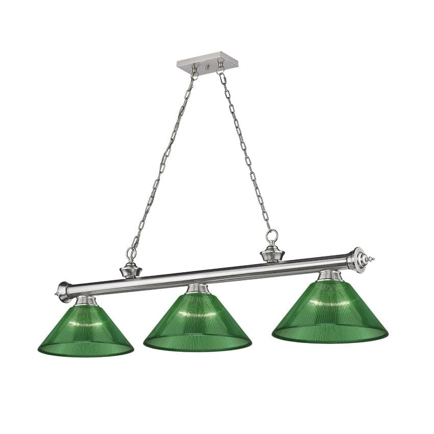 Z-Lite Cordon Brushed Nickel 3 Light Billiard 2306-3BN-ARG