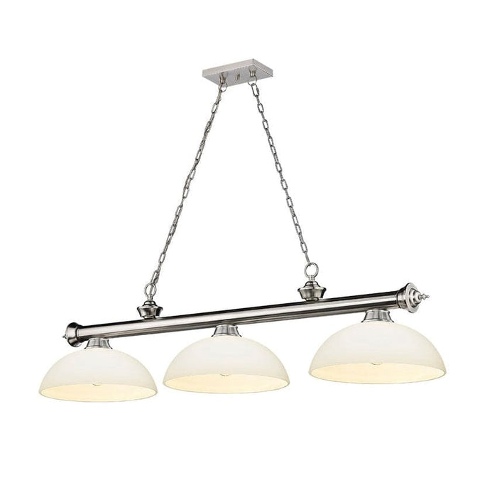 Z-Lite Cordon Brushed Nickel 3 Light Billiard 2306-3BN-DMO14