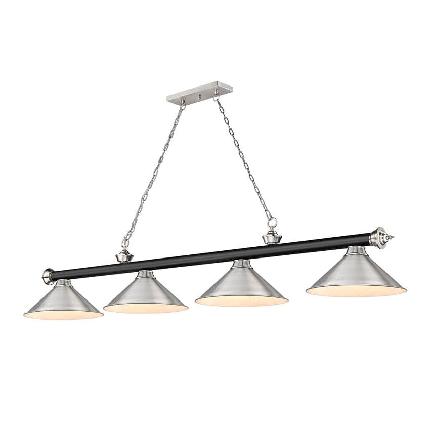 Z-Lite Cordon Matte Black Brushed Nickel 4 Light Billiard 2306-4MB-BN-BN15