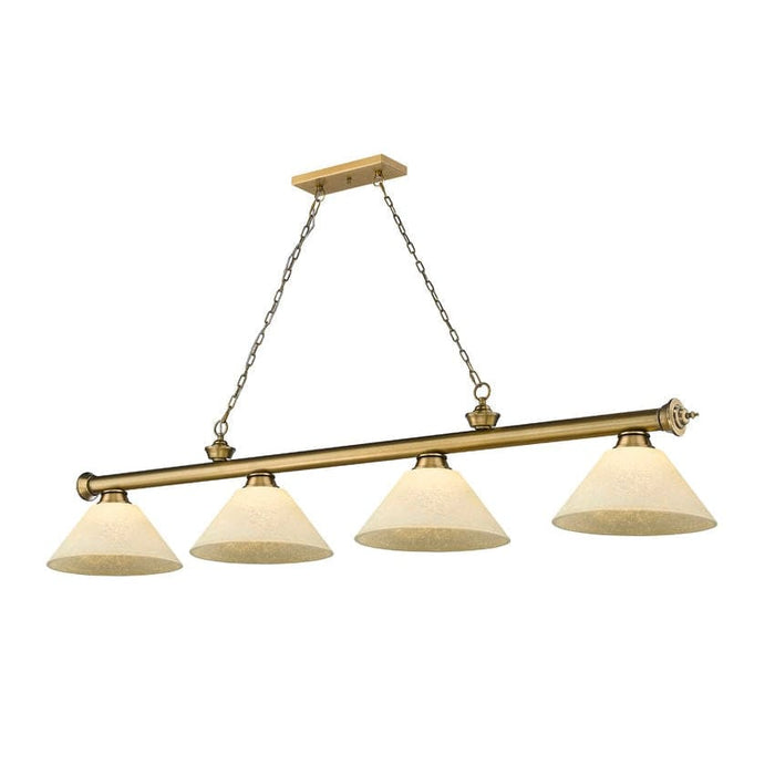 Z-Lite Cordon Rubbed Brass 4 Light Billiard 2306-4RB-AGM14