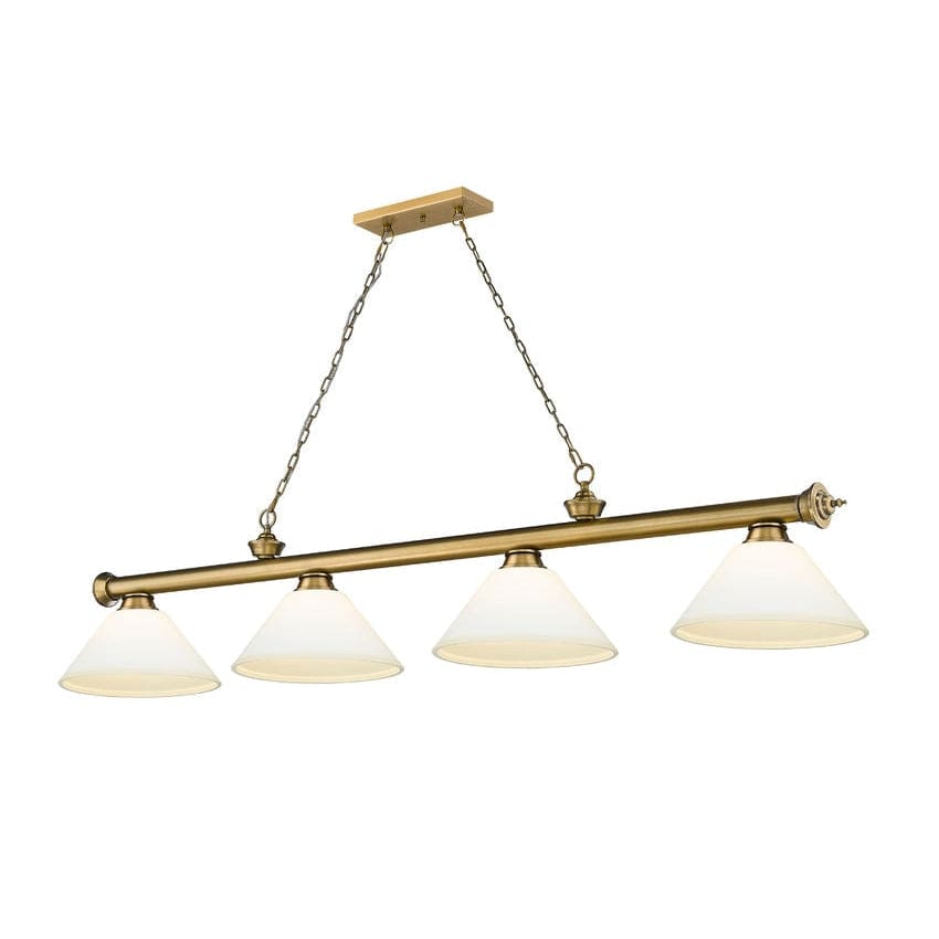 Z-Lite Cordon Rubbed Brass 4 Light Billiard 2306-4RB-AMO14