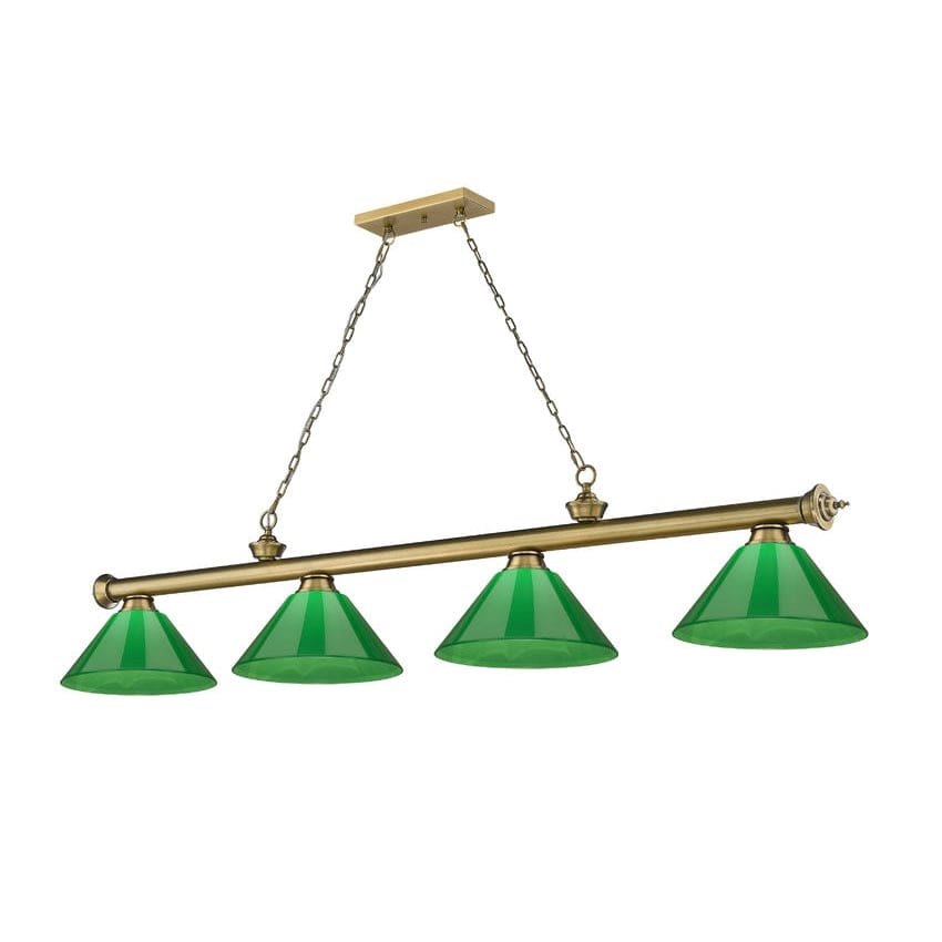 Z-Lite Cordon Rubbed Brass 4 Light Billiard 2306-4RB-PGR