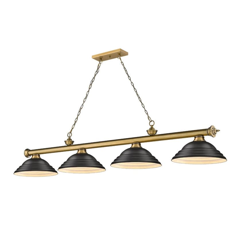 Z-Lite Cordon Rubbed Brass 4 Light Billiard 2306-4RB-SMB