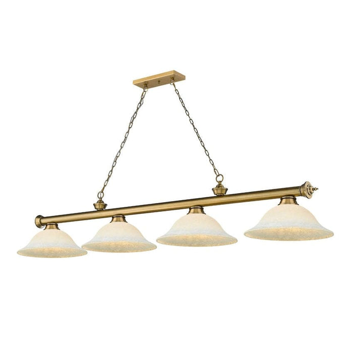 Z-Lite Cordon Rubbed Brass 4 Light Billiard 2306-4RB-WM16