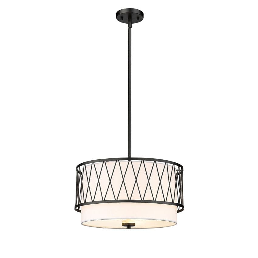 Z-Lite Dalton Matte Black 3 Light Pendant 198-17MB