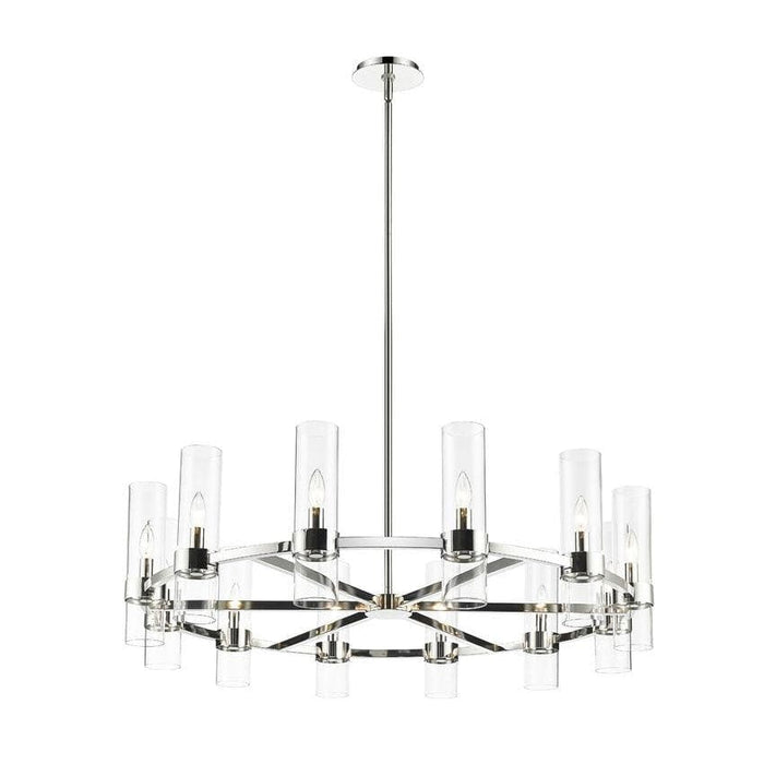 Z-Lite Datus Polished Nickel Chandelier 4008-12PN - Chandeliers