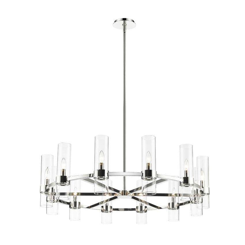 Z-Lite Datus Polished Nickel Chandelier 4008-12PN - Chandeliers