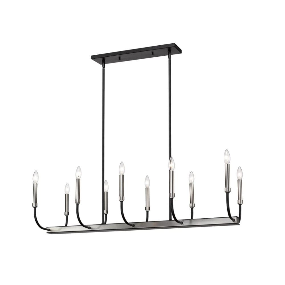Z-Lite Haylie Matte Black Brushed Nickel Island-Billiard 479-10L-MB-BN - Island/Billiard