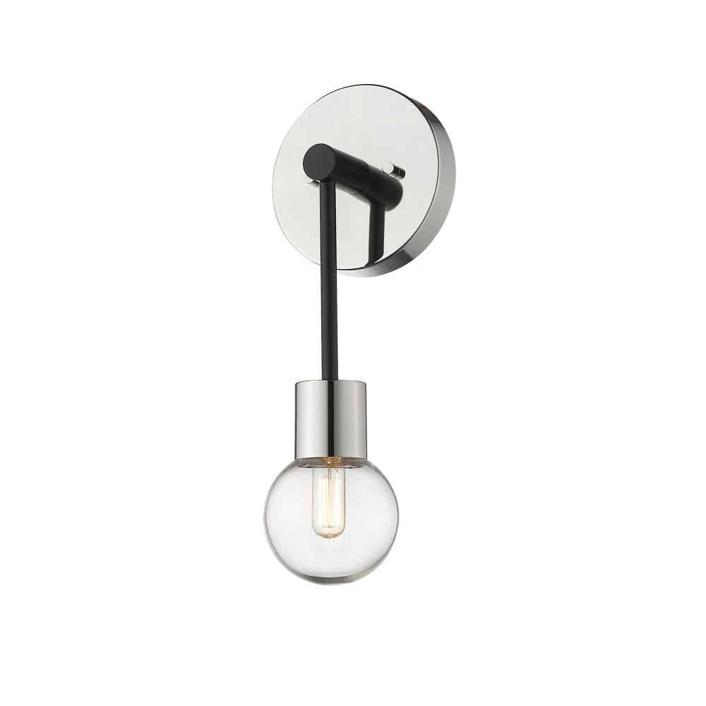 Z-Lite Neutra Matte Black Polished Nickel Wall Sconce 621-1S-MB-PN - Wall Sconces