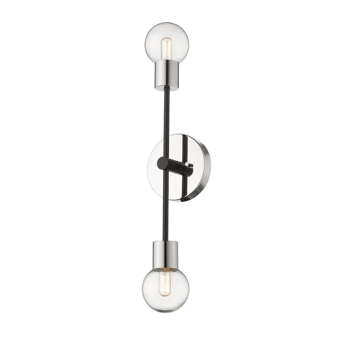 Z-Lite Neutra Matte Black Polished Nickel Wall Sconce 621-2S-MB-PN - Wall Sconces