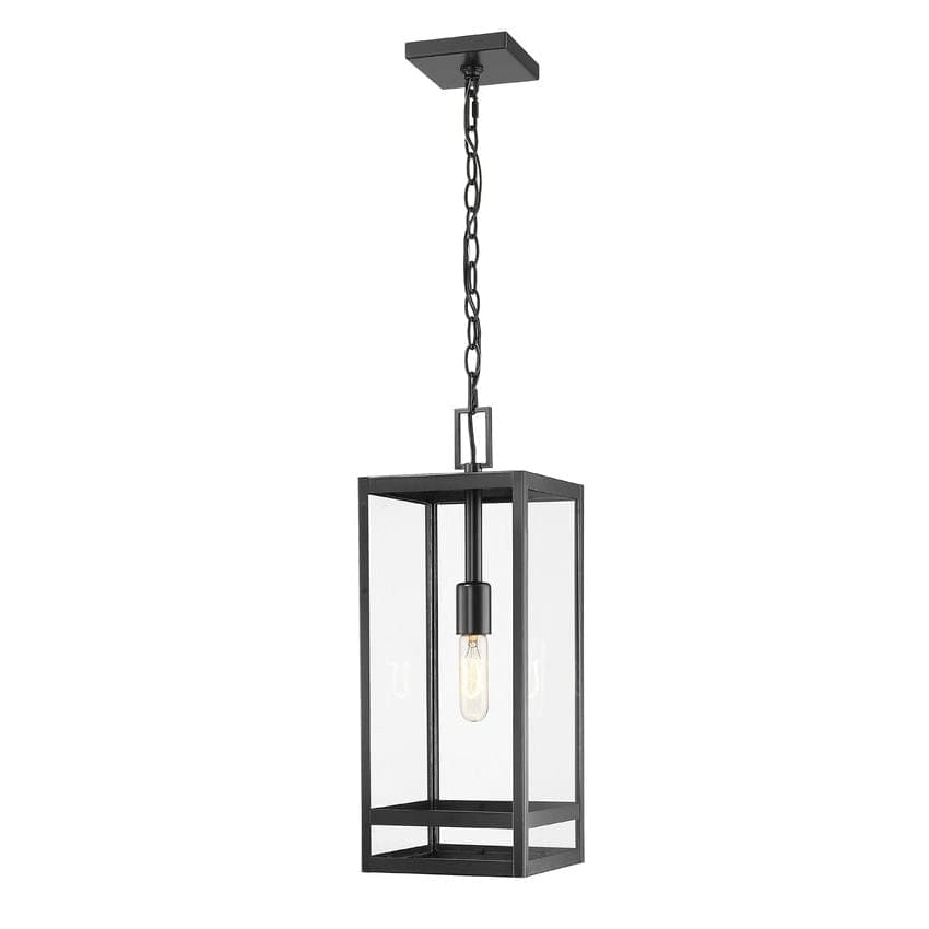 Z-Lite Nuri Black 1 Light Outdoor Chain Mount Ceiling Fixture 596CHB-BK