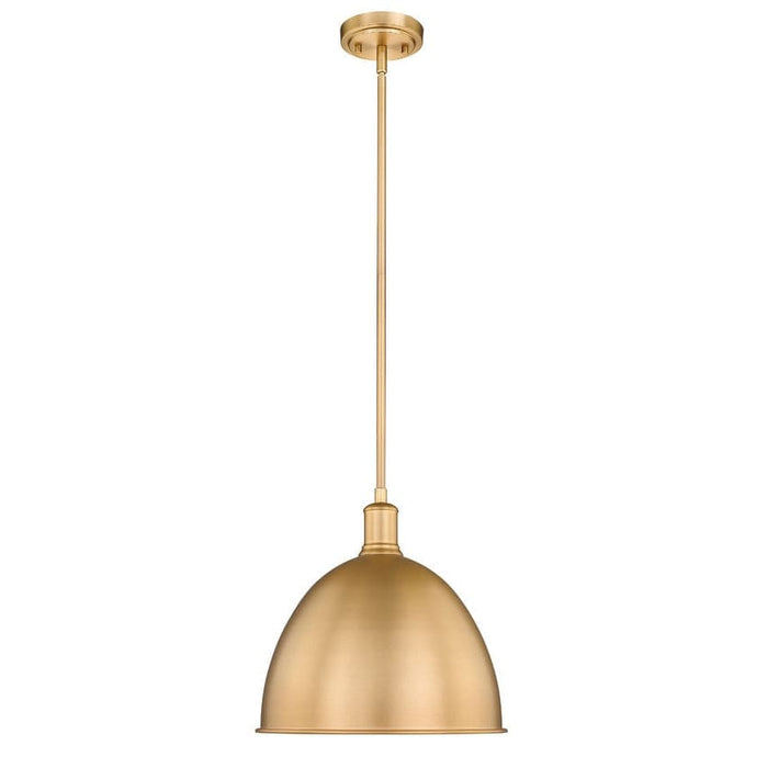 Z-Lite Sawyer Classic Brass 1 Light Pendant 4500P12-CB