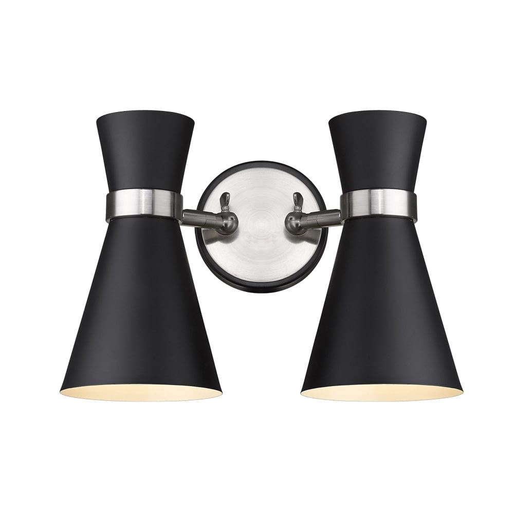 Z-Lite Soriano Matte Black Brushed Nickel Wall Sconce 728-2S-MB-BN - Wall Sconces