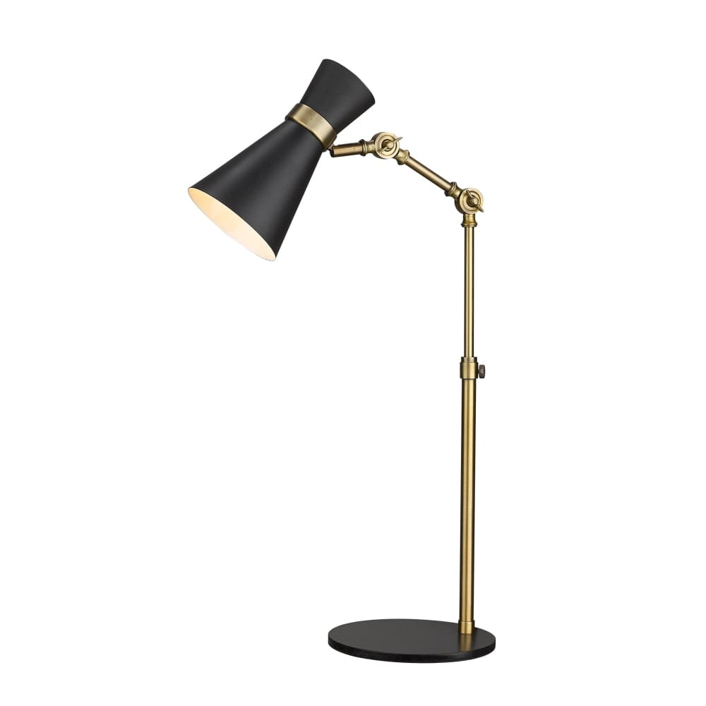 Z-Lite Soriano Matte Black Heritage Brass Table Lamp 728TL-MB-HBR - Table Lamps