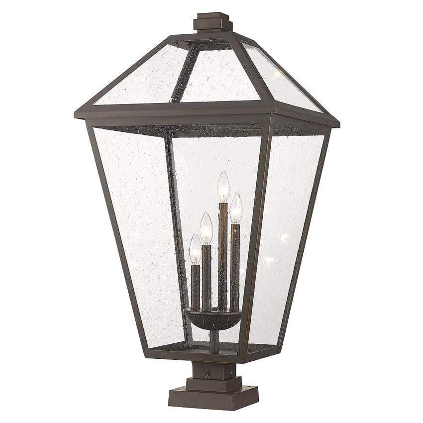 Z-Lite Talbot Oil Rubbed Bronze 4 Light Outdoor Pier Mounted Fixture 579PHXLXS-SQPM-ORB